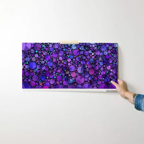 Vista 7 de Papel tapiz para despegar y pegar, formas de círculos morados, negro, geométrico, abstracto, amor, papel tapiz extraíble personalizado por