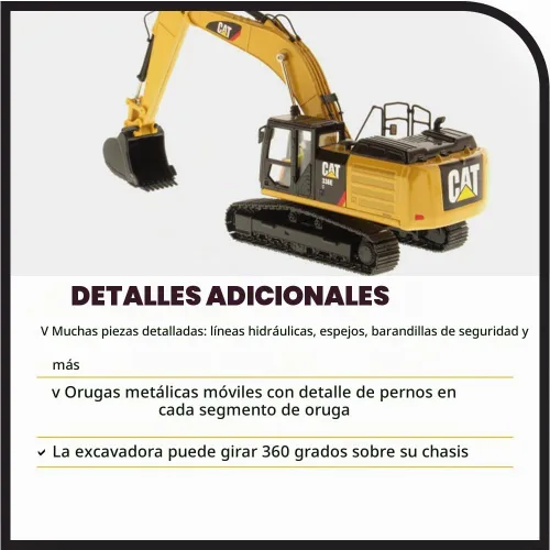 Vista 5 de Diecast Masters 1:50 Excavadora hidráulica híbrida Caterpillar 336E H – High Line Series 85279