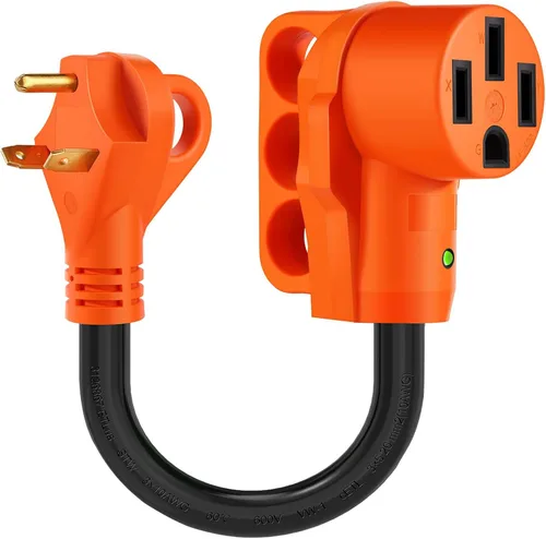 Vista 8 de Cable adaptador RV de 50 amperios a 30 amperios, Dogbone NEMA 14-50P a TT-30R 115G