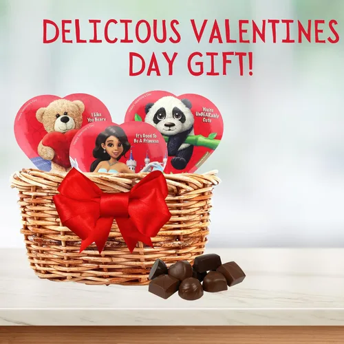 Vista 6 de Sweetzo - Caja de corazón de chocolate de San Valentín para niñas, trufas con sabor surtido en el interior, el estilo puede variar, paquete de 3