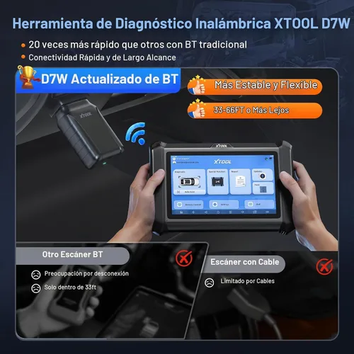 Vista 3 de XTOOL Escáner de Diagnóstico D7W OBD2: Versión Inalámbrica 2026 de D7/D7S/D7BT, Herramienta de Escaneo Bidireccional con Diagnóstico de TODO