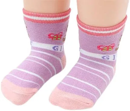 Vista 5 de QandSweet Calcetines antideslizantes para bebés y niñas, color rosa, 12 pares
