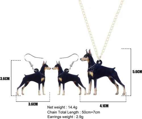 Vista 6 de DUOWEI Acrylic Dog Jewelry Sets Cute Pet Dog Gifts for Women Girls Dog Lovers