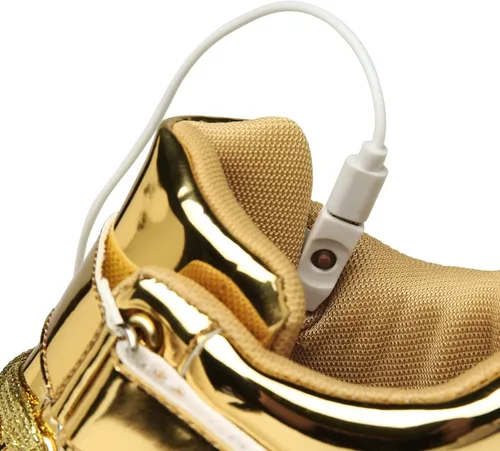 Vista 2 de JEVRITE Zapatos unisex con luz LED, carga USB, parte superior alta para mujeres y hombres, zapatos deportivos para parejas