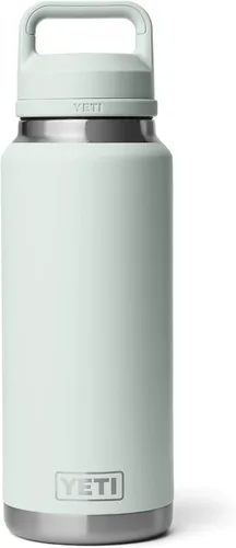 Vista 13 de YETI Rambler - Botella de 36 onzas, aislada al vacío, a prueba de fugas, de acero inoxidable con tapón para sorbos Aislamiento al vacío Azul marino