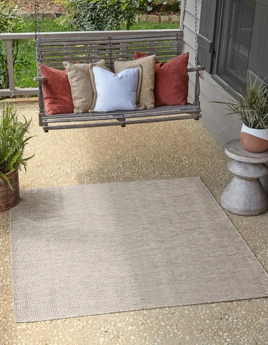 Vista 83 de Unique Loom Collection - Alfombra casual de transición sólida jaspeada para interiores y exteriores