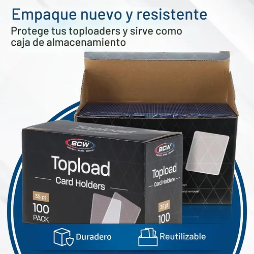 Vista 7 de BCW 3x4 Standard Topload Card Holders for 35 Pt Trading Cards, 100 Count