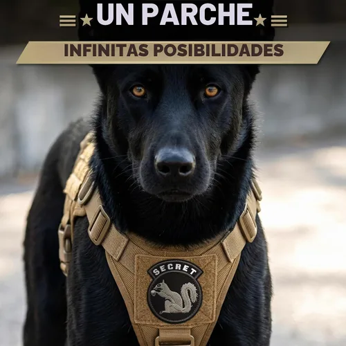 Vista 9 de Parche secreto de ardilla para equipo táctico - Parches de moral militar Negro