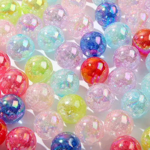 Vista 3 de 60 piezas de cuentas acrílicas agrietadas de 20 mm cuentas gruesas de chicle colores cuentas para bolígrafos para hacer joyas pulseras collares