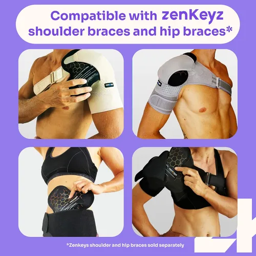 Vista 8 de ZENKEYZ Paquete de 1 bolsa de hielo de gel reutilizable para hombros, 8 x 10 pulgadas, color negro, paquete de 1 terapia de calor y frío