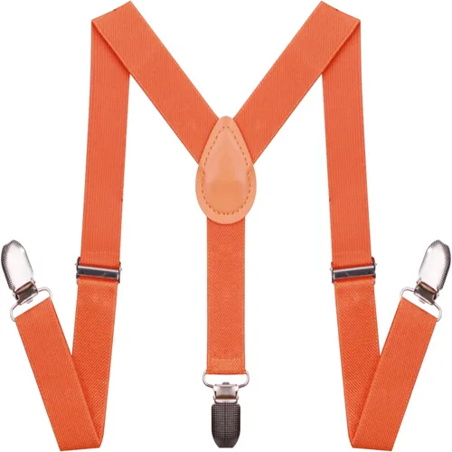 Vista 3 de chiyu-yang Tirantes para niños y niñas, pajarita para niños, gafas, pulsera, tirantes naranjas, accesorios para juegos de rol, fiestas, Halloween
