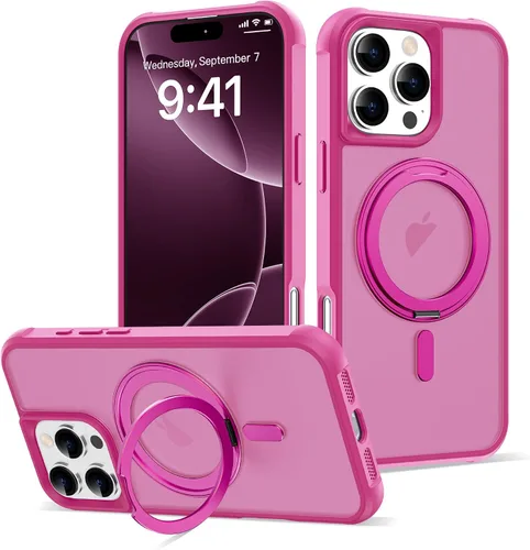 Vista 59 de Funda para iPhone 11 con soporte de anillo magnético giratorio de 360° [compatible con Mag-Safe] [Protección de grado militar] Funda translúcida