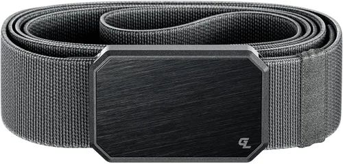 Vista 22 de Groove Life - Cinturón de nailon elástico para hombre con hebilla magnética de aluminio