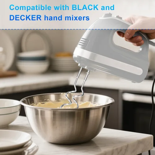Vista 7 de 2 accesorios para batidora de mano, compatibles con batidoras de mano universales de acero inoxidable, repuesto para utensilios de cocina y hornear