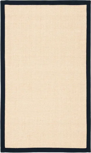 Vista 82 de Alfombra de sisal Safavieh, de color maíz y negro, tejida a mano, de la colección de fibras naturales; 5 x 8 pulgadas, NF441A, Tela, Gris / Gris