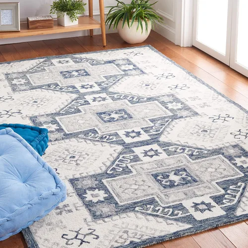 Vista 6 de SAFAVIEH Galaxy Collection - Alfombra para pasillo, 2 pies 3 pulgadas x 8 pies, carbón y azul, diseño abstracto moderno, no desprende pelusa