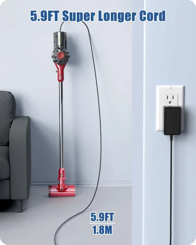 Vista 5 de Para PRETTYGARDEN CARE - Cargador inalámbrico para aspiradora compatible con SPRETTYCARE W100 W200 W300 W400 20KPa 22.2V 180W cable de alimentación