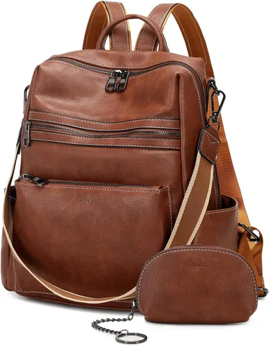 Vista 14 de AGLOD mochila de cuero para mujer, bolso de diseñador para damas, con correa para el hombro, bolso de trabajo de imitación, bolsos de mano