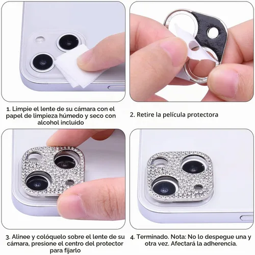 Vista 6 de Wisdompro [Paquete de 2] Protector de lente de cámara brillante para iPhone 13 de 6.1 pulgadas, para iPhone 13 Mini de 5.4 pulgadas, accesorios