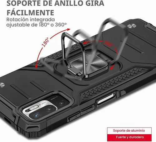 Vista 5 de Asuwish Funda de teléfono para Xiaomi Redmi Note 10 5G con cubierta protectora de pantalla de vidrio templado y accesorios para celda Soporte