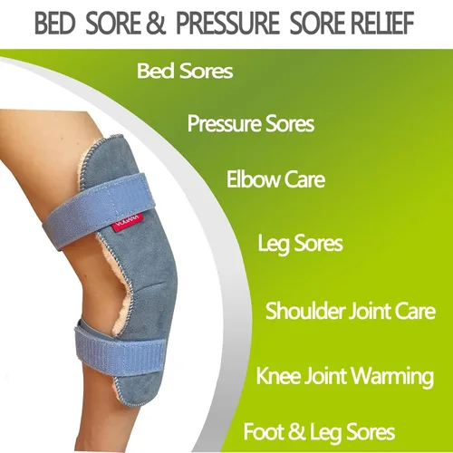 Vista 2 de Vogana Protectores de Lujo Ajustables con Almohadón para Úlceras por Presión, Recuperación Quirúrgica, para Ancianos Postrados en Cama, Azul Claro