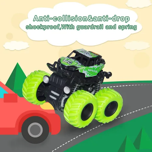 Vista 6 de LONANDY Monster Trucks para niños de 4 a 7 años, paquete de 4 camiones de juguete Push Go Pull Back para niños de 2 a 4 años, el mejor regalo