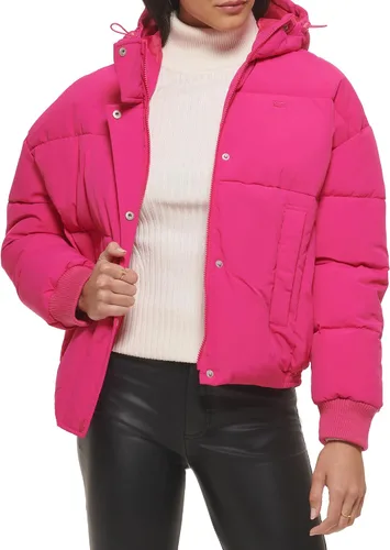 Vista 5 de Levi's Chaqueta acolchada con cintura ceñida para mujer Berry con capucha