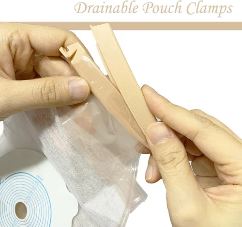 Vista 5 de Clip universal para bolsa de ostomía, abrazaderas de bolsa drenables, cierre de cola Surefit, grado médico (10 piezas)