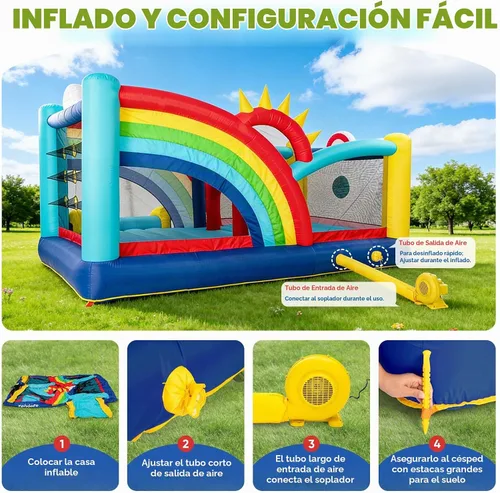 Vista 6 de Casa de rebote para niños grandes de 8 a 12, castillo inflable extra grande Arcoír