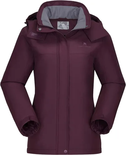 Vista 7 de Camel Crown Chaqueta de esquí para mujer, abrigo de nieve para invierno, vellón cálido, impermeable, chaqueta para snowboard M-Beige