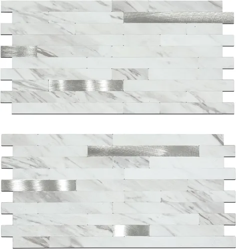 Vista 10 de 10 Piezas de Azulejos de Mosaico de PVC para Despegar y Pegar, para Salpicaduras de Cocina, Etc
