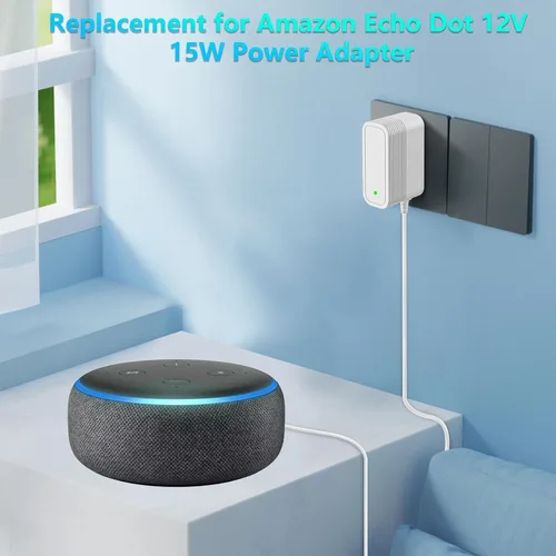 Vista 3 de Adaptador de corriente de repuesto de 15 W para Amazon Alexa Dot 3ª generación, Dot 4ª generación, Dot 5ª generación 2022, Echo Pop, Echo Show 5