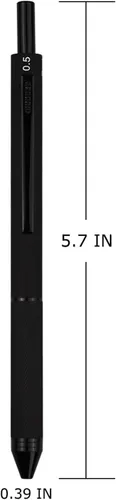 Vista 5 de DUNBONG Bolígrafo multicolor 4 en 1, bolígrafo multifunción con carcasa de metal, lápiz mecánico de 0.020 in, rojo, azul y negro, 1 unidad (negro)