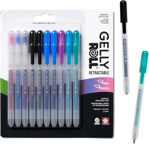 Vista 12 de SAKURA Gelly Roll - Bolígrafos retráctiles, juego de bolígrafos pastel para escritura decorativa, punta de 0.031 in, sin sangrado, pasteles de luz