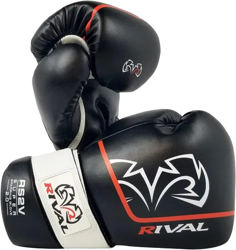 Vista 7 de RIVAL Guantes de boxeo RS2V 2.0 Super Sparring - Utiliza una sola correa, sistema de gancho y bucle en lugar de cordones, forro interior suave