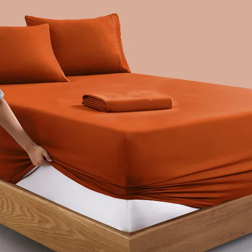 Vista 59 de Manyshofu Juego de sábanas de tamaño individual con bolsillos extra profundos, sábanas y fundas de almohada de 1800 hilos de lujo para hotel, juego