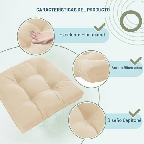 Vista 5 de downluxe Juego de 2 cojines para sillas de exterior para muebles de patio, cojines impermeables acolchados rellenos para muebles de patio, cojín