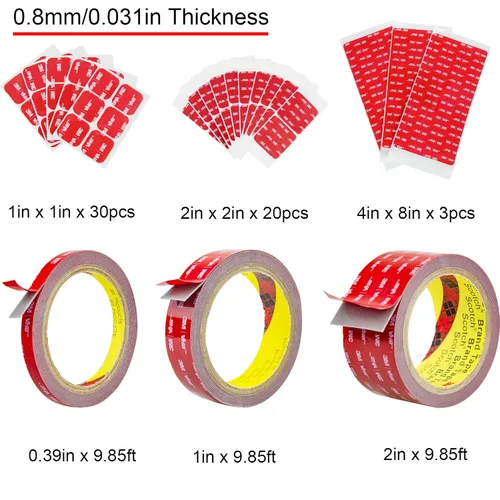 Vista 2 de Hasaky Cinta de doble cara resistente, cinta de montaje de 0.39 pulgadas x 10 pies, cinta adhesiva fuerte de doble cara, cinta de espuma impermeable
