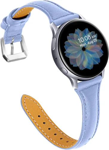 Vista 9 de JOYOZY Correa de cuero compatible con Samsung Galaxy Watch 6/7/FE/5/4 de 40 mm, 44 mm, Active (40 mm)/2 (40 mm) (44 mm), correa de muñeca delgada