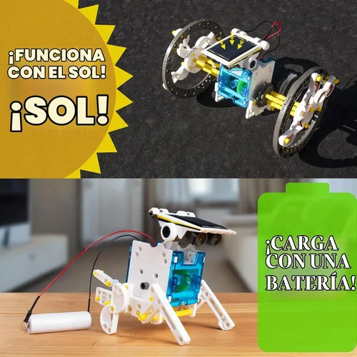 Vista 7 de Elenco - Robot solar educativo 14 en 1, kit de robot para construir por tu cuenta, alimentado por el sol