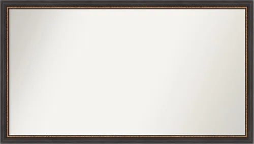 Vista 206 de Amanti Art Espejo de baño negro para sobre el fregadero, 23 x 23 pulgadas, espejo cuadrado negro Ashton, marco de madera tradicional mediano, se