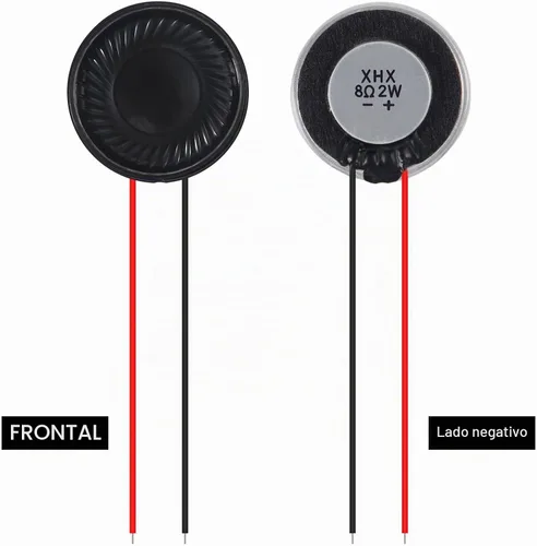 Vista 2 de 6 piezas de altavoces de 8 ohmios 2W, altavoces redondos de 28 mm compatibles con pequeños altavoces de audio, reproductor de MP3, MP4