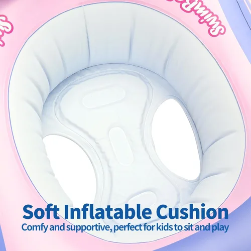 Vista 4 de Swimbobo - Flotador de piscina para niños pequeños con asiento, barco, inflable, avión, piratas, tiburones, coche para niños, juguetes al aire libre