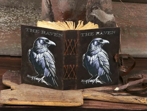 Vista 3 de CREATIVE LEATHER ART Diario de cuero vintage 7x5 Raven Cuaderno de impresión UV