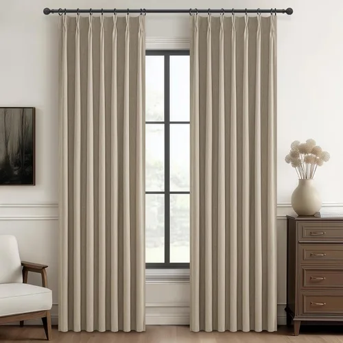 Vista 57 de Cortinas y Drapeados Modernos con Pliegues Pellizco Rosa Bebé de 84 Pulgadas de Largo, Juego de 2 Paneles para Sala de Estar, Cortina de Ventana