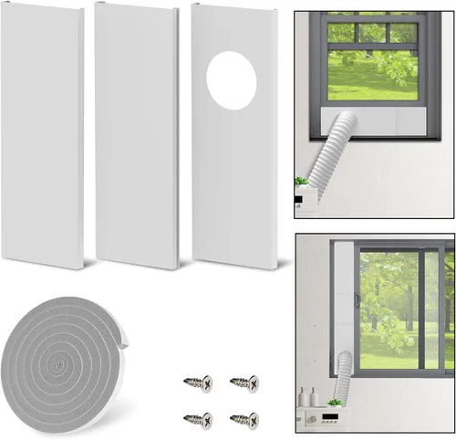 Vista 10 de Kit de ventana de ventilación de secadora con manguera de conducto de ventilación de secadora de 4 pulgadas y cubierta de ventilación de escape