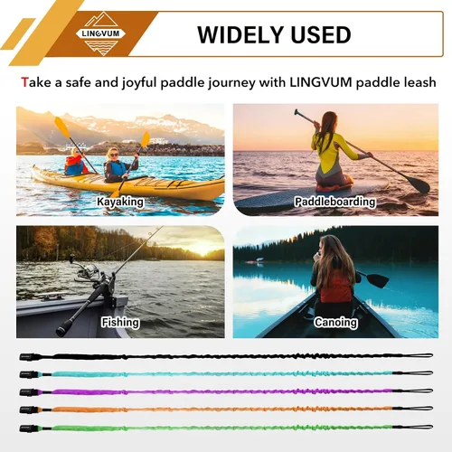 Vista 5 de Correa de remo para kayak, correa elástica para remo en espiral, cuerda para kayak, canoa, canoa, cañas de pesca, accesorios de remo de kayak