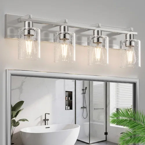 Vista 17 de Bathroom Light Fixtures Over Mirror, 2-Light Modern Matte Black Bathroom Vanity Light, Wall Lights with Clear Glass Shade, Living Room, Bedroom