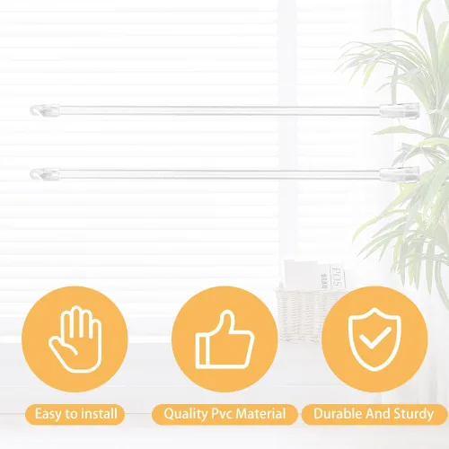 Vista 5 de 2 piezas de repuesto para vara ciega vertical, barra inclinable de acrílico transparente con ganchos, abridor largo para ventana (17 pulgadas)