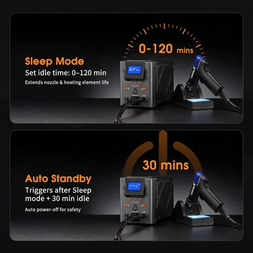 Vista 5 de 110W 2-IN-1 Desoldering Station, PID Temperature, Sleep Mode, ESD-safe